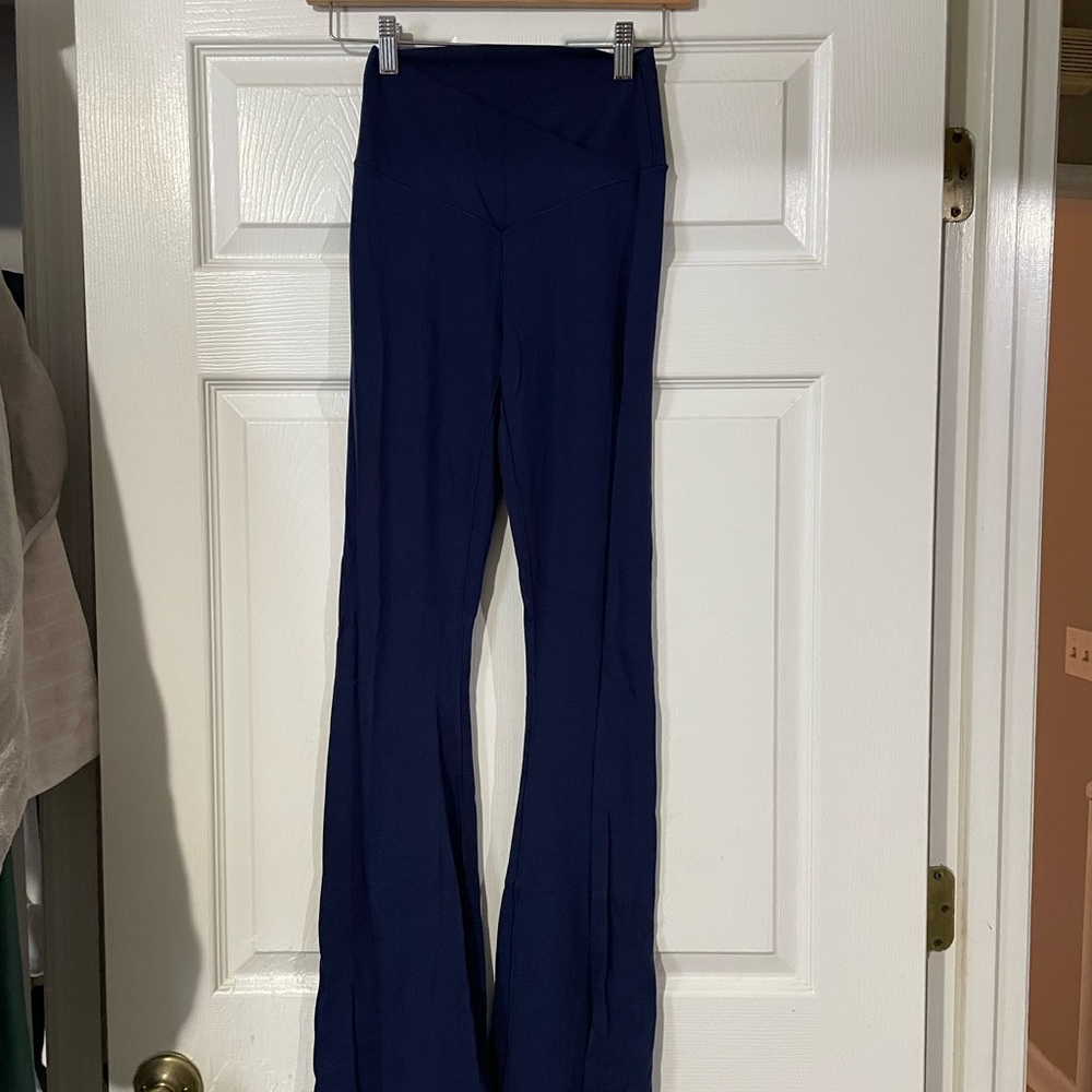 aerie Navy Crossover Flare High-Rise Yoga Pants